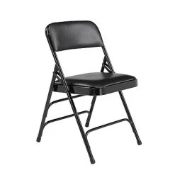 Flash Sale ???? Folding Chairs National Public Seating 1300 Series Premium Vinyl Upholstered Triple Brace Double Hinge Folding Chair, Black, 52 Pack (1310/52) ????
