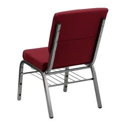 Deals ⭐ Stacking & Folding Chairs Flash Furniture HERCULES 18 1/2" Church Chairs W/Book Rack & Silver Vein Frame, Burgundy, 20/Pack ???? -Advantage Shop m000051204 s7