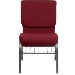 Deals ⭐ Stacking & Folding Chairs Flash Furniture HERCULES 18 1/2" Church Chairs W/Book Rack & Silver Vein Frame, Burgundy, 20/Pack ???? -Advantage Shop m000051205 s7