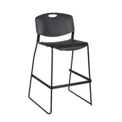 Best Sale ???? Stacking Chairs Regency Zeng Metal Stack Stool, Black (4495BK) ????