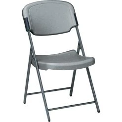 Deals ???? Iceberg Rough 'N Ready Folding Chairs, Plastic, Charcoal, Seat: 18 3/4"W X 21 1/2"D, Back: 18 3/4"W X 20 1/4"H ✨