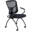 Best deal ⭐ Nesting Chairs Raynor Eurotech Fabric Seat Flip Nesting Chair, With Arm, Black, 2/Carton ????
