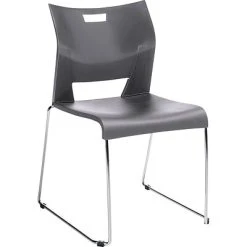 Wholesale ???? Stacking Chairs GIS Global Duet™ Armless Stacking Chair, Polypropylene Plastic, Platinum, Seat: 18"W X 17 1/2"D, Back: 18"W X 16"H ????