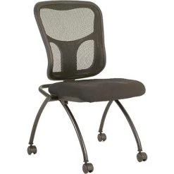 Best Pirce ???? Nesting Chairs Raynor Eurotech Fabric Seat Flip Nesting Chair, Black, 2/Carton ????