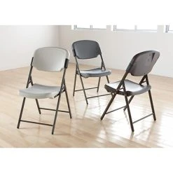 Deals ???? Iceberg Rough 'N Ready Folding Chairs, Plastic, Charcoal, Seat: 18 3/4"W X 21 1/2"D, Back: 18 3/4"W X 20 1/4"H ✨ -Advantage Shop s0831164 s7