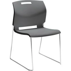 Budget ⌛ Stacking Chairs Global Popcorn™ Plastic Stack Chair Without Arms, Platinum,, 4/Ct (TD6711-PLT) ????
