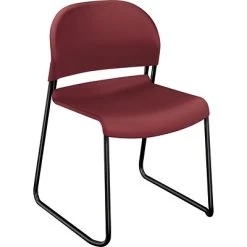 Promo ???? Stacking Chairs HON® GuestStacker® Stacking Chair; Black Finish Legs, Mulberry, 4/Carton ????