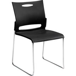 Best Sale ???? Stacking Chairs Offices To Go Plastic Armless Stacking Chair, Black/Chrome, 4/Pk (TDOTG11310B) ????