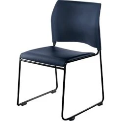 Hot Sale ❤️ National Public Seating Stacking Chairs NPS 8700 Series Cafetorium Stack Chair, Blue Vinyl Seat/Blue Backrest (8704-10-04) ????