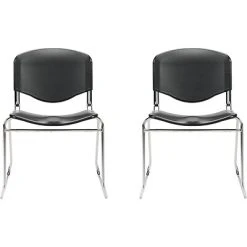 Top 10 ???? Global Stacking & Folding Chairs Offices To Go Plastic Office Chair, Black, 2/Pack (OTG11700) ????