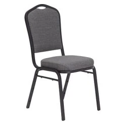 Promo ???? National Public Seating Stacking Chairs NPS 9300 Series Deluxe Fabric Upholstered Stack Chair, Natural Graystone/Black Sandtex, 4 Pack (9362-BT/4) ????