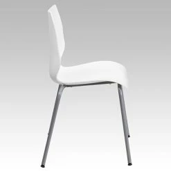 Hot Sale ???? Stacking Chairs Flash Furniture Hercules Series Polypropylene Stackable Chair With Silver Frame, White (RUT288WH) ???? -Advantage Shop sp109852521 s7