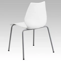 Hot Sale ???? Stacking Chairs Flash Furniture Hercules Series Polypropylene Stackable Chair With Silver Frame, White (RUT288WH) ???? -Advantage Shop sp109852577 s7