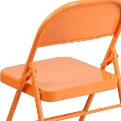 Coupon ???? Folding Chairs Flash Furniture HERCULES COLORBURST Series Orange Marmalade Double Hinged Metal Folding Chair (HF3-ORANGE-GG) ???? -Advantage Shop sp111678819 s7