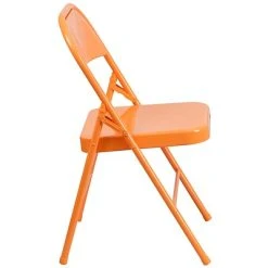 Coupon ???? Folding Chairs Flash Furniture HERCULES COLORBURST Series Orange Marmalade Double Hinged Metal Folding Chair (HF3-ORANGE-GG) ???? -Advantage Shop sp111678820 s7