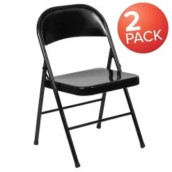 Outlet ???? Folding & Stacking Chairs Flash Furniture HERCULES Series Metal Folding Chair, Black, 2/Pack (2BDF002BK) ???? -Advantage Shop sp112116853 s7