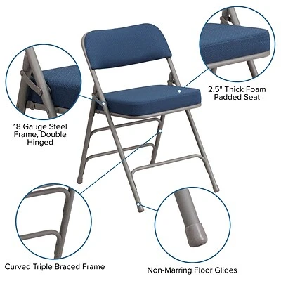Cheap ✨ Folding & Stacking Chairs Flash Furniture HERCULES Series Fabric Folding Chair, Navy, 2/Pack (2AWMC320AFNVY) ???? 8 Cheap ✨ Folding & Stacking Chairs Flash Furniture HERCULES Series Fabric Folding Chair, Navy, 2/Pack (2AWMC320AFNVY) ???? - Image 6