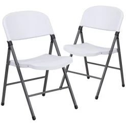Budget ???? Folding & Stacking Chairs Flash Furniture HERCULES Series Plastic Folding Chair, White (2DADYCD50WH) ⌛
