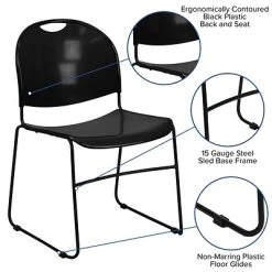 Cheapest ⌛ Stacking Chairs Flash Furniture HERCULES™ Plastic Ultra Compact Stack Chair, Black [RUT188BKCHR] ???? -Advantage Shop sp123068912 s7