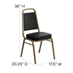 New ???? Flash Furniture HERCULES Trapezoidal Back Banquet Chairs W/Black Vinyl & Gold Frame, 4/Pack ???? 17 New ???? Flash Furniture HERCULES Trapezoidal Back Banquet Chairs W/Black Vinyl & Gold Frame, 4/Pack ???? -Advantage Shop sp123069762 s7