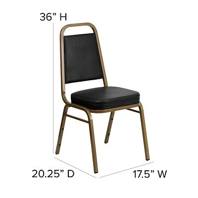 New ???? Flash Furniture HERCULES Trapezoidal Back Banquet Chairs W/Black Vinyl & Gold Frame, 4/Pack ???? 9 New ???? Flash Furniture HERCULES Trapezoidal Back Banquet Chairs W/Black Vinyl & Gold Frame, 4/Pack ???? - Image 7