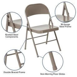 Cheap ???? Folding & Stacking Chairs Flash Furniture HERCULES Series Metal Folding Chair, Gray, 2/Pack (2BDF002GY) ✔️ -Advantage Shop sp124436345 s7