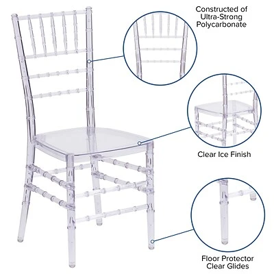 Top 10 ???? Stacking Chairs Flash Furniture Elegance Chiavari Plastic Stacking Chair, Clear/Crystal Ice (BH-ICE-CRYSTAL-GG) ???? 6 Top 10 ???? Stacking Chairs Flash Furniture Elegance Chiavari Plastic Stacking Chair, Clear/Crystal Ice (BH-ICE-CRYSTAL-GG) ???? - Image 5