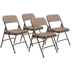 Best Pirce ???? National Public Seating NPS 2200 Series Fabric Padded Premium Folding Chairs, Russet Walnut, 4 Pack (2207/4) ⭐