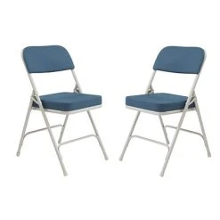 Advantage Shop 29 Best deal ???? National Public Seating NPS 3200 Series Premium 2" Fabric Padded Folding Chairs, Regal Blue/Gray, 2 Pack (3215/2) ✨