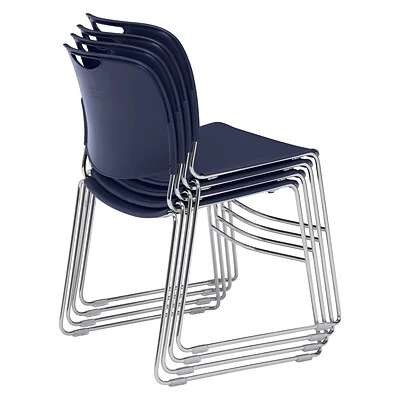 Hot Sale ???? National Public Seating Stacking Chairs NPS 8500 Series HI-Tech Ultra-Compact Plastic Seat/Back Stack Chair, Navy Blue/Chrome, 4 Pack (8505/4) ???? 5 Hot Sale ???? National Public Seating Stacking Chairs NPS 8500 Series HI-Tech Ultra-Compact Plastic Seat/Back Stack Chair, Navy Blue/Chrome, 4 Pack (8505/4) ???? - Image 3