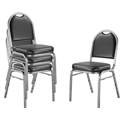 Flash Sale ???? National Public Seating Stacking Chairs NPS 9200 Series Dome-Back Vinyl Padded Stack Chair, Panther Black/Silvervein, 4 Pack (9210-SV/4) ✔️ 3 Flash Sale ???? National Public Seating Stacking Chairs NPS 9200 Series Dome-Back Vinyl Padded Stack Chair, Panther Black/Silvervein, 4 Pack (9210-SV/4) ✔️