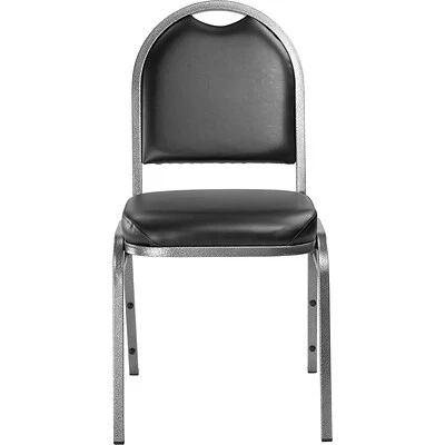 Flash Sale ???? National Public Seating Stacking Chairs NPS 9200 Series Dome-Back Vinyl Padded Stack Chair, Panther Black/Silvervein, 4 Pack (9210-SV/4) ✔️ 5 Flash Sale ???? National Public Seating Stacking Chairs NPS 9200 Series Dome-Back Vinyl Padded Stack Chair, Panther Black/Silvervein, 4 Pack (9210-SV/4) ✔️ - Image 3