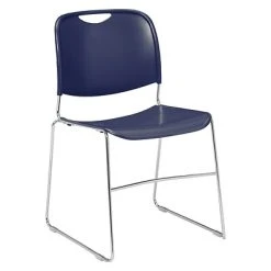 Buy ???? National Public Seating Stacking & Folding Chairs NPS 8500 Series Hi Tech Compact Stack Chair, Plastic, Navy Blue (8505) ????