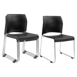 Hot Sale ❤️ National Public Seating Stacking Chairs NPS 8800 Series Stacking Chair, Black, 4 Pack (8810-11-10/4) ????