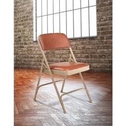 Cheapest ???? National Public Seating NPS 1200 Series Vinyl Padded Premium Folding Chairs, Honey Brown/Beige, 100 Pack (1203/100) ⌛ -Advantage Shop sp130564015 s7