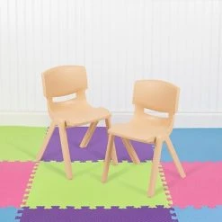 Outlet ✔️ Stacking & Folding Chairs Flash Furniture Plastic Student Stacking Chair, Natural, 2-Pieces (2YUYCX002NAT) ???? -Advantage Shop sp133536706 s7