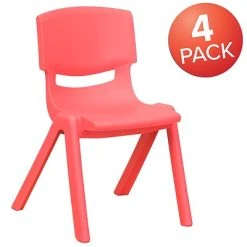 Cheapest ???? Stacking & Folding Chairs Flash Furniture Plastic Student Stacking Chair, Red, 4-Pieces (4YUYCX4001RED) ⌛ -Advantage Shop sp133537766 s7