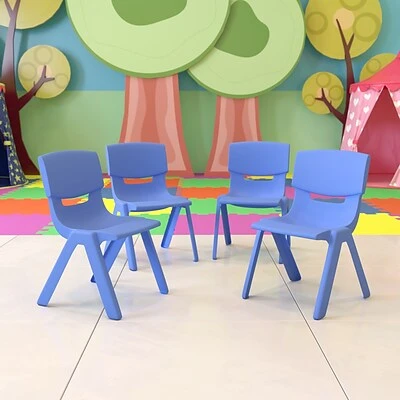 Hot Sale ✨ Stacking & Folding Chairs Flash Furniture Plastic Student Stacking Chair, Blue, 4-Pieces (4YUYCX4001BLUE) ✔️ 4 Hot Sale ✨ Stacking & Folding Chairs Flash Furniture Plastic Student Stacking Chair, Blue, 4-Pieces (4YUYCX4001BLUE) ✔️ - Image 2