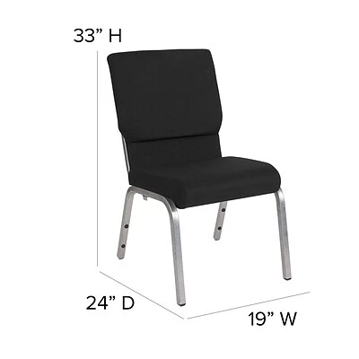 Discount ???? Stacking Chairs Flash Furniture HERCULES™ Fabric Stacking Church Chair, Black, Silver Vein Frame (XUCH60096BKSV) ???? 8 Discount ???? Stacking Chairs Flash Furniture HERCULES™ Fabric Stacking Church Chair, Black, Silver Vein Frame (XUCH60096BKSV) ???? - Image 6
