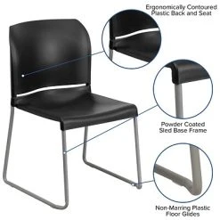 Budget ⭐ Stacking Chairs Flash Furniture HERCULES Plastic Stack Chair, Black (RUT238ABKGG) ???? -Advantage Shop sp134594755 s7