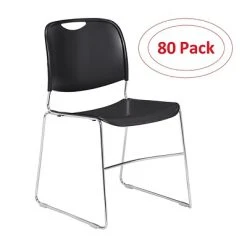 Coupon ???? National Public Seating Stacking Chairs NPS 8500 Series Steel Frame Compact Plastic Stack Chair, Black, 80 Pack (8510/80) ❤️