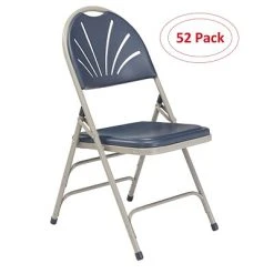 Wholesale ???? National Public Seating Folding Chairs NPS 1100 Series Deluxe Fan Back With Triple Brace Double Hinge Folding Chair, Dark Blue, 52 (1115/52) ????