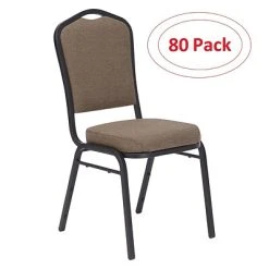 Coupon ✨ National Public Seating Stacking Chairs NPS 9300 Series Deluxe Fabric Upholstered Stack Chair, Natural Taupe/Black Sandtex, 80 Pack (9378-BT/80) ????