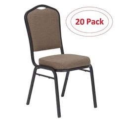 Wholesale ???? National Public Seating Stacking Chairs NPS 9300 Series Deluxe Fabric Upholstered Stack Chair, Natural Taupe/Black Sandtex, 20 Pack (9378-BT/20) ❤️