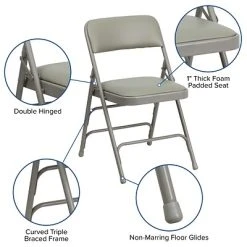 Cheap ???? Folding & Stacking Chairs Flash Furniture HERCULES Series Vinyl Folding Chair, Gray, 2/Pack (2HAMC309AVGY) ???? -Advantage Shop sp134860819 s7