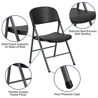 Best deal ✨ Folding & Stacking Chairs Flash Furniture HERCULES Series Plastic Folding Chair, Black/Charcoal, 2/Pack (2DADYCD50) ⌛ 7 Best deal ✨ Folding & Stacking Chairs Flash Furniture HERCULES Series Plastic Folding Chair, Black/Charcoal, 2/Pack (2DADYCD50) ⌛ - Image 5