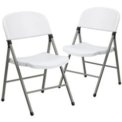 Budget ✨ Folding & Stacking Chairs Flash Furniture HERCULES Series Plastic Folding Chair, White, 2/Pack (2DADYCD70WH) ✨