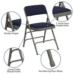 Discount ???? Folding & Stacking Chairs Flash Furniture HERCULES Series Fabric Folding Chair, Navy Blue, 2/Pack (2HAMC309AFNVY) ???? -Advantage Shop sp134860882 s7