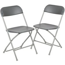 Brand new ???? Folding & Stacking Chairs Flash Furniture HERCULES Series Plastic Banquet/Reception Chair, Gray, 2/Pack (2LEL3GREY) ????