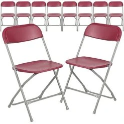 Buy ???? Stacking & Folding Chairs Flash Furniture HERCULES Premium Plastic Gaming/Catering/Wedding/School/Barbecue Stacking, Folding & Nesting Chair, Red ????